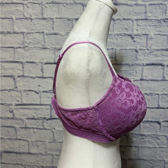 Victoria's Secret Very Sexy Push Up Pigeonnant Bra Purple Lace 38 C - Picture 6 of 12